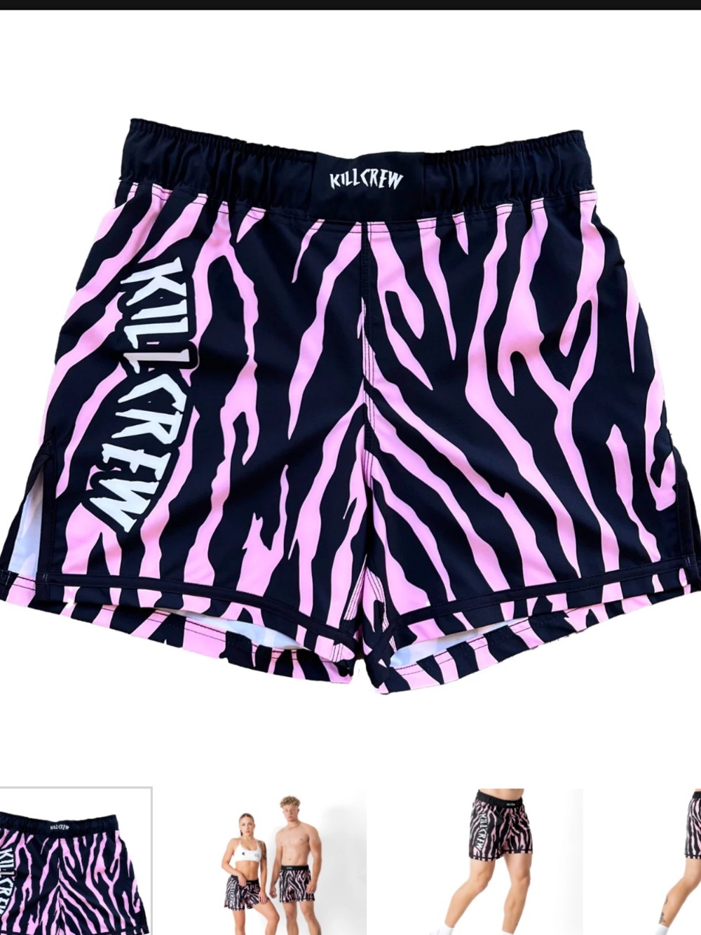 Kill Crew BSEM FIGHT SHORTS (THAI CUT) - PINK ZEBRA